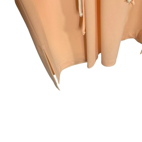 Vintage 70s Orange Sleeveless Waist Tie Below Knee Day Dress Small - Picture 8 of 8